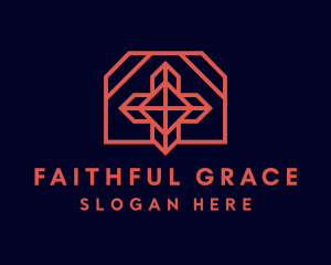 Geometric Chapel Cross logo design