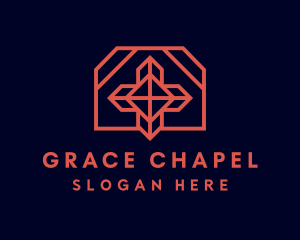 Geometric Chapel Cross logo design