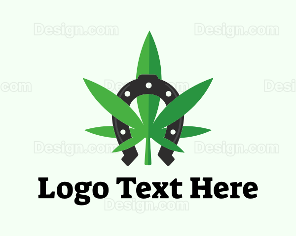 Lucky Marijuana Weed Leaf Logo