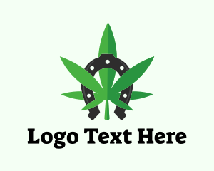 Lucky Marijuana Weed Leaf logo