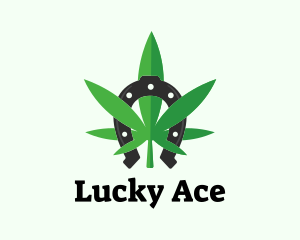 Lucky Marijuana Weed Leaf logo design