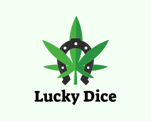 Lucky Marijuana Weed Leaf logo design