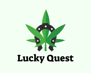 Lucky Marijuana Weed Leaf logo design