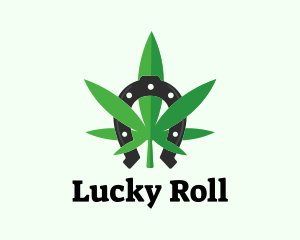 Lucky Marijuana Weed Leaf logo design