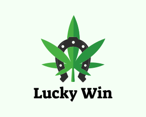 Lucky Marijuana Weed Leaf logo design