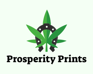 Lucky Marijuana Weed Leaf logo