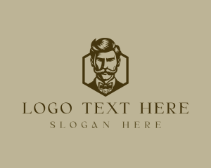 Gentleman Bowtie Mustache logo