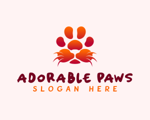 Lion Whiskers Paw logo design