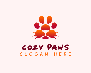 Lion Whiskers Paw logo design