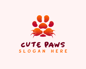 Animal Whiskers Paw logo design
