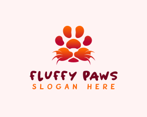 Lion Whiskers Paw logo design