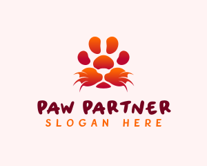 Lion Whiskers Paw logo design