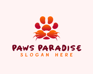 Lion Whiskers Paw logo design