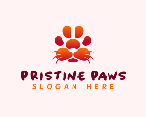 Lion Whiskers Paw logo design