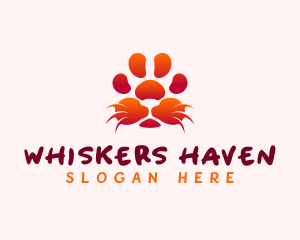 Animal Whiskers Paw logo design