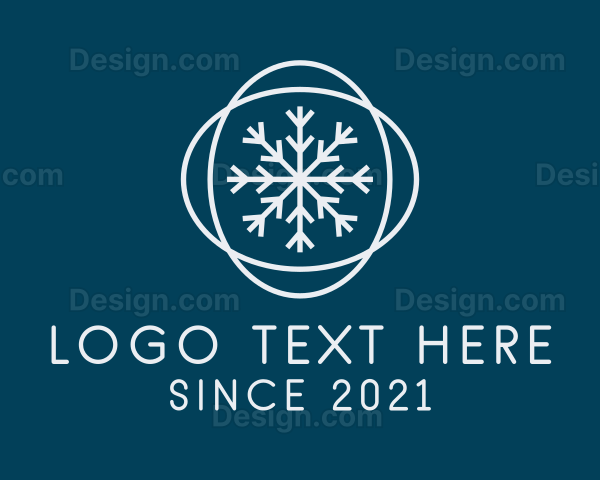 Ice Winter Snowflake Logo