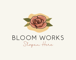 Bloom Rose Flower logo design