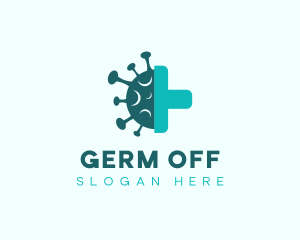 Teal Virus Squeegee logo design