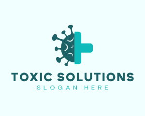 Teal Virus Squeegee logo design