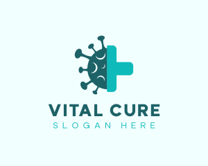 Teal Virus Squeegee logo design