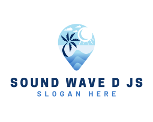 Summer Beach Travel Location logo design