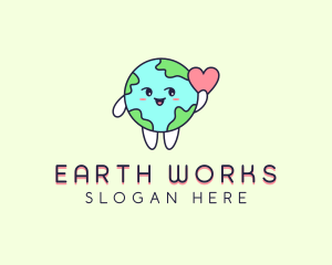 Heart Planet Earth logo design