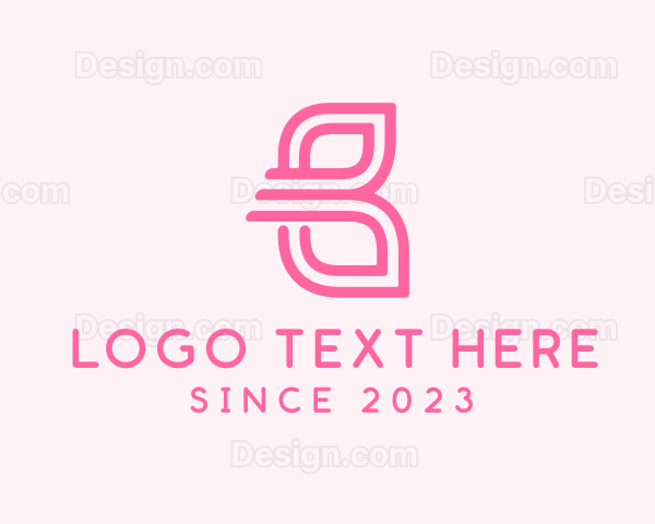 Pink Butterfly Letter B Logo