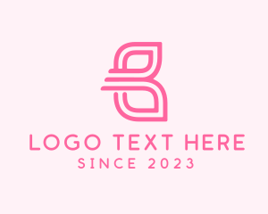 Pink Butterfly Letter B logo