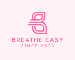 Pink Butterfly Letter B logo design