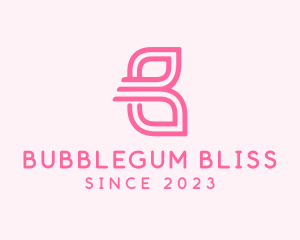 Pink Butterfly Letter B logo design