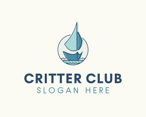 Marine Ocean Sailboat logo design