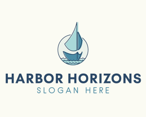 Marine Ocean Sailboat logo design