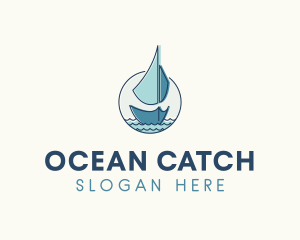 Marine Ocean Sailboat logo design