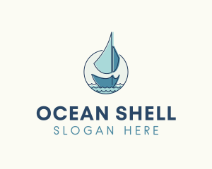 Marine Ocean Sailboat logo design