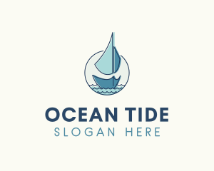 Marine Ocean Sailboat logo design