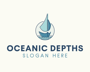 Marine Ocean Sailboat logo design