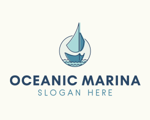 Marine Ocean Sailboat logo design