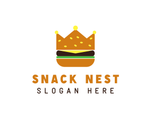 Hamburger Food Crown logo design