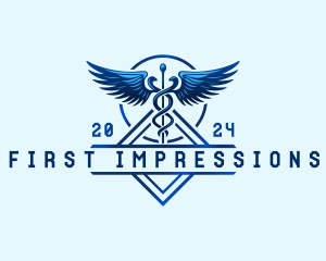 Medical Wing Caduceus logo design