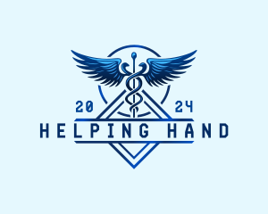 Medical Wing Caduceus logo design