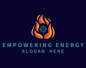 Heating Cooling System logo design