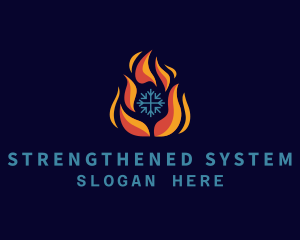 Heating Cooling System logo design