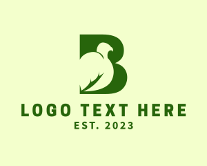 Green Bird Letter B logo
