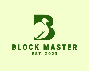 Green Bird Letter B logo design