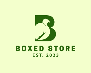 Green Bird Letter B logo design