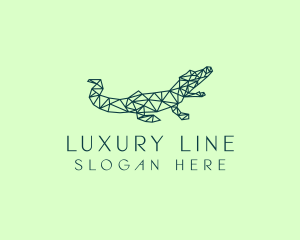 Simple Crocodile Line Art logo design