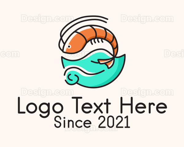 Ocean Seafood Shrimp Logo