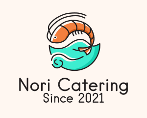 Ocean Seafood Shrimp  logo design