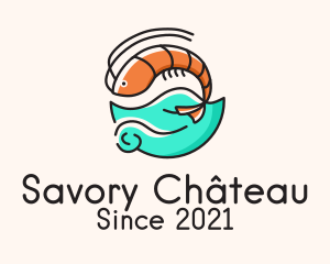 Ocean Seafood Shrimp  logo design