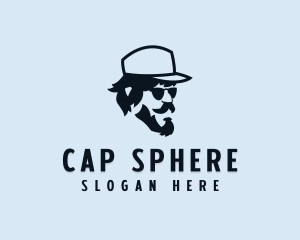 Hipster Sunglasses Cap logo